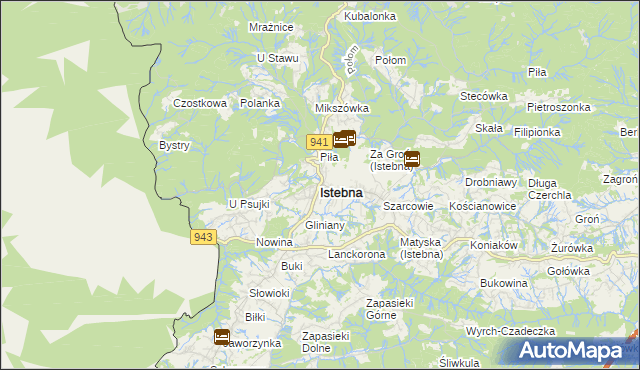 mapa Istebna, Istebna na mapie Targeo