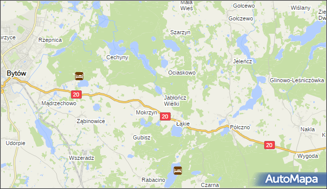 mapa Jabłończ Wielki, Jabłończ Wielki na mapie Targeo