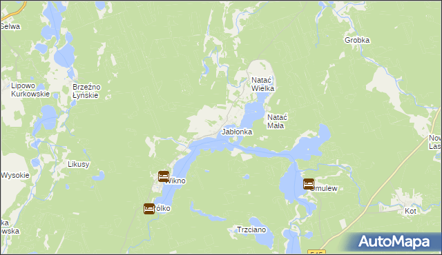 mapa Jabłonka gmina Nidzica, Jabłonka gmina Nidzica na mapie Targeo