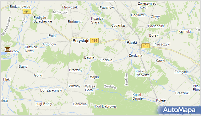 mapa Jaciska, Jaciska na mapie Targeo