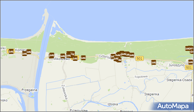 mapa Jantar-Leśniczówka, Jantar-Leśniczówka na mapie Targeo