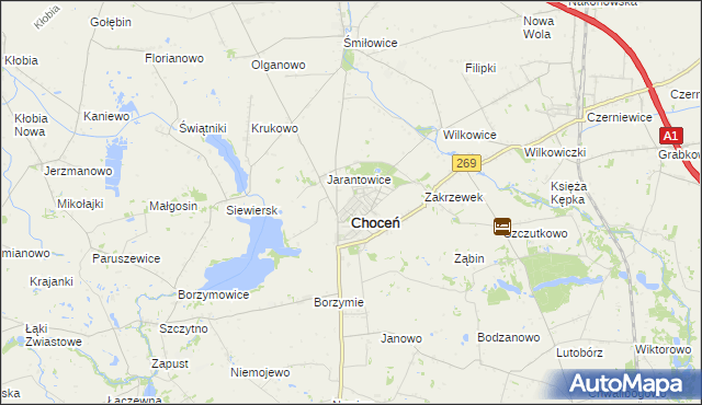 mapa Jerzewo gmina Choceń, Jerzewo gmina Choceń na mapie Targeo