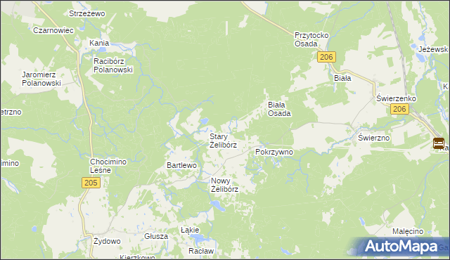 mapa Jeżewo gmina Polanów, Jeżewo gmina Polanów na mapie Targeo
