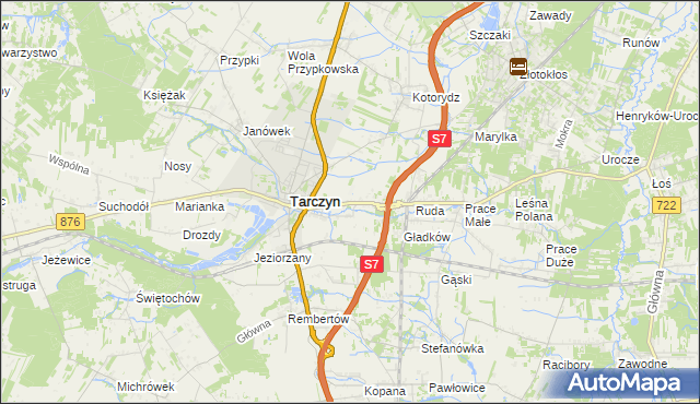 mapa Józefowice gmina Tarczyn, Józefowice gmina Tarczyn na mapie Targeo