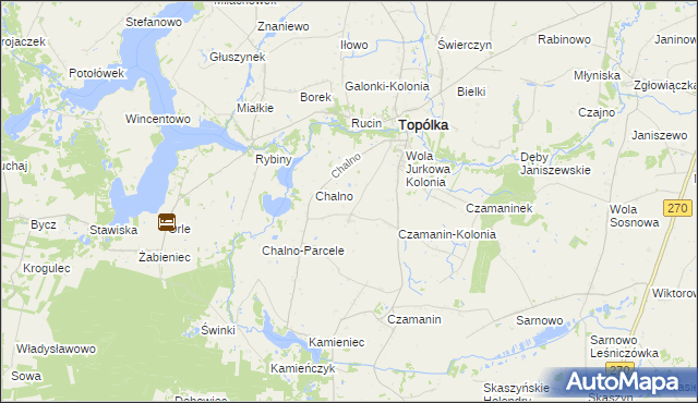 mapa Jurkowo gmina Topólka, Jurkowo gmina Topólka na mapie Targeo
