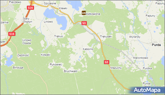 mapa Kaborno, Kaborno na mapie Targeo