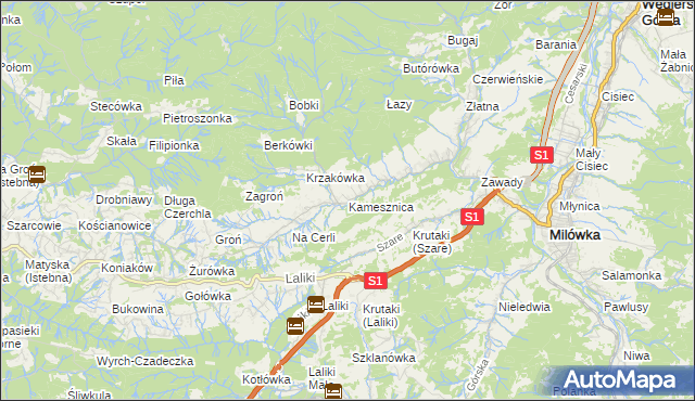 mapa Kamesznica, Kamesznica na mapie Targeo