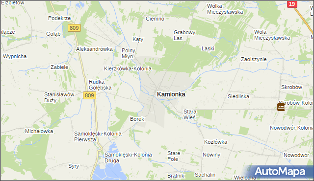 mapa Kamionka powiat lubartowski, Kamionka powiat lubartowski na mapie Targeo