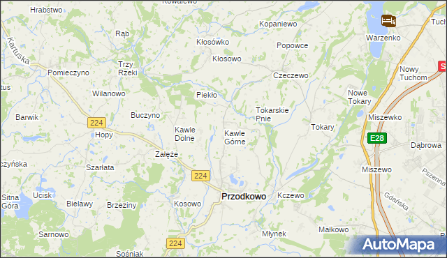 mapa Kawle Górne, Kawle Górne na mapie Targeo