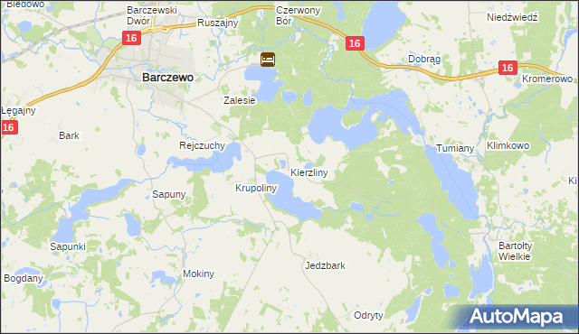 mapa Kierzliny, Kierzliny na mapie Targeo