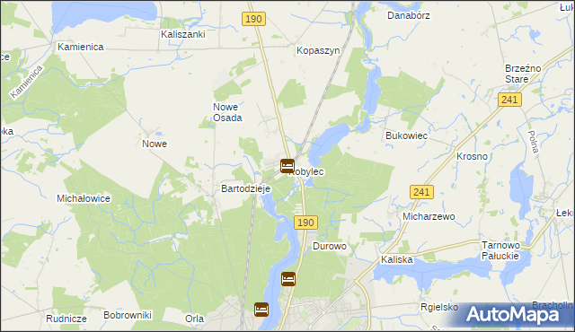 mapa Kobylec gmina Wągrowiec, Kobylec gmina Wągrowiec na mapie Targeo