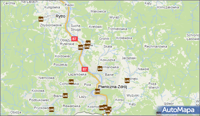 mapa Kokuszka, Kokuszka na mapie Targeo