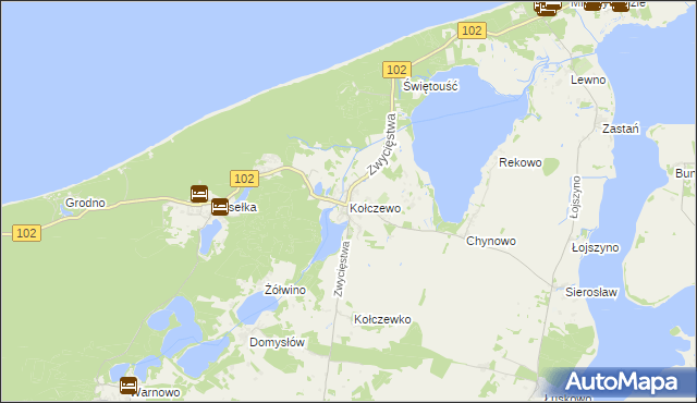 mapa Kołczewo, Kołczewo na mapie Targeo