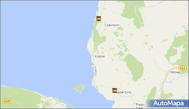 mapa Kopice gmina Stepnica, Kopice gmina Stepnica na mapie Targeo