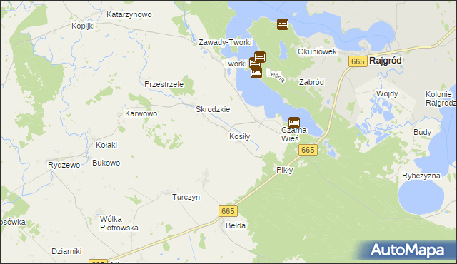 mapa Kosiły, Kosiły na mapie Targeo