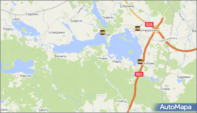 mapa Kręsk, Kręsk na mapie Targeo