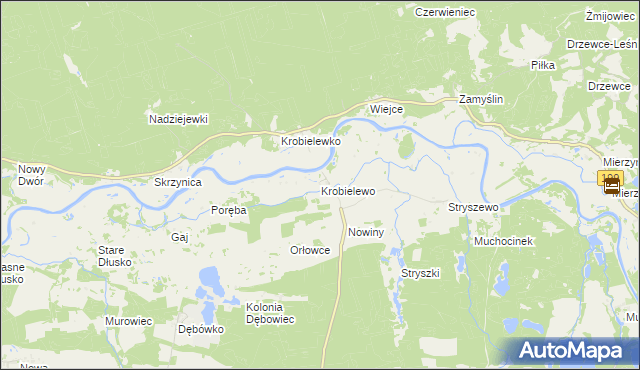 mapa Krobielewo, Krobielewo na mapie Targeo