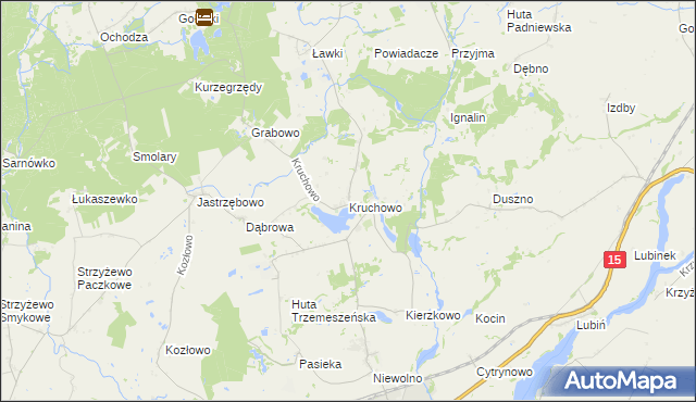 mapa Kruchowo, Kruchowo na mapie Targeo