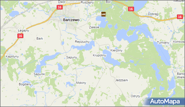 mapa Krupoliny, Krupoliny na mapie Targeo
