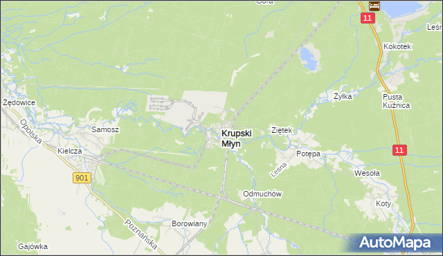 mapa Krupski Młyn, Krupski Młyn na mapie Targeo