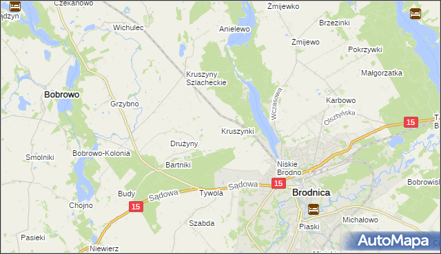 mapa Kruszynki, Kruszynki na mapie Targeo