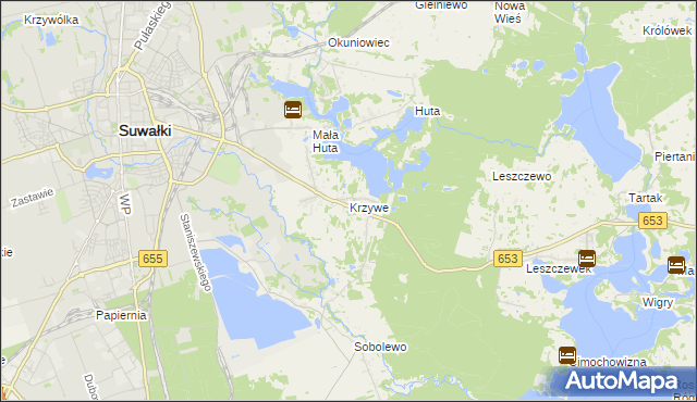 mapa Krzywe gmina Suwałki, Krzywe gmina Suwałki na mapie Targeo