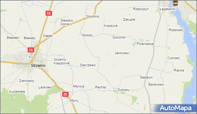 mapa Książ gmina Strzelno, Książ gmina Strzelno na mapie Targeo