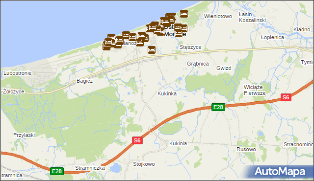 mapa Kukinka, Kukinka na mapie Targeo