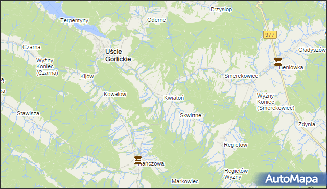 mapa Kwiatoń, Kwiatoń na mapie Targeo