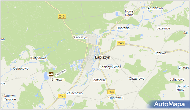 mapa Łabiszyn powiat żniński, Łabiszyn powiat żniński na mapie Targeo