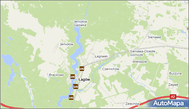 mapa Łagówek, Łagówek na mapie Targeo