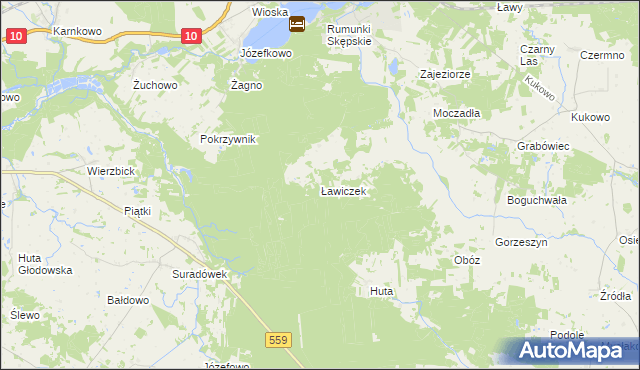 mapa Ławiczek, Ławiczek na mapie Targeo