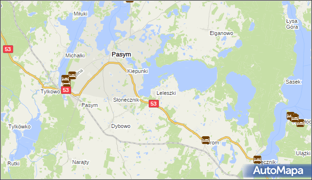 mapa Leleszki, Leleszki na mapie Targeo