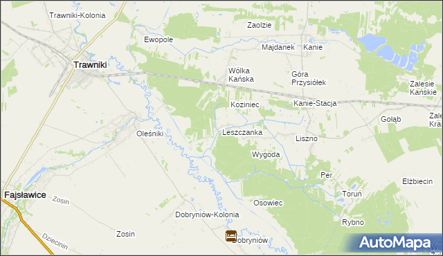 mapa Leszczanka gmina Rejowiec Fabryczny, Leszczanka gmina Rejowiec Fabryczny na mapie Targeo