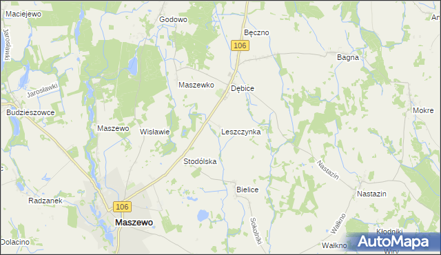 mapa Leszczynka, Leszczynka na mapie Targeo