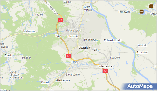 mapa Leżajsk, Leżajsk na mapie Targeo