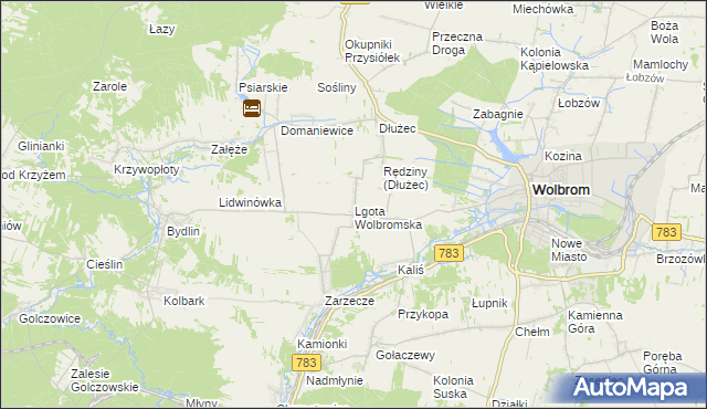 mapa Lgota Wolbromska, Lgota Wolbromska na mapie Targeo