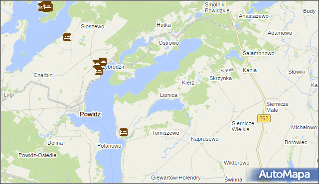 mapa Lipnica gmina Ostrowite, Lipnica gmina Ostrowite na mapie Targeo