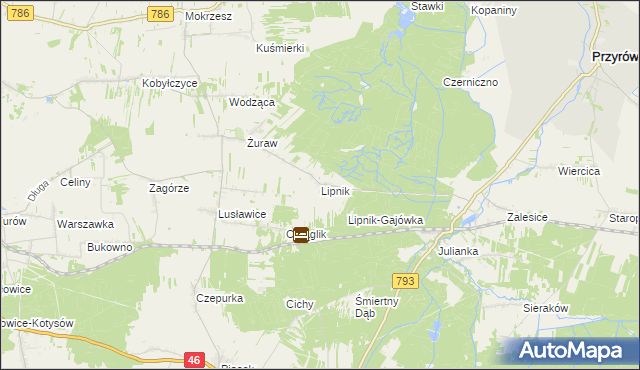 mapa Lipnik gmina Janów, Lipnik gmina Janów na mapie Targeo