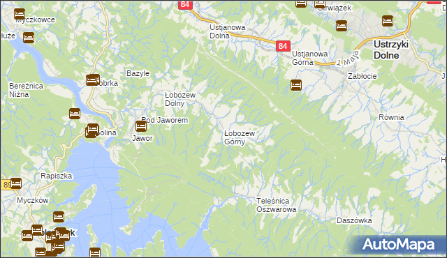 mapa Łobozew Górny, Łobozew Górny na mapie Targeo