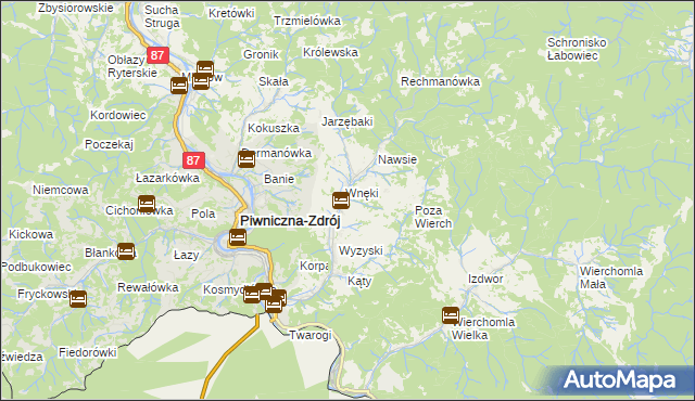 mapa Łomnica-Zdrój, Łomnica-Zdrój na mapie Targeo