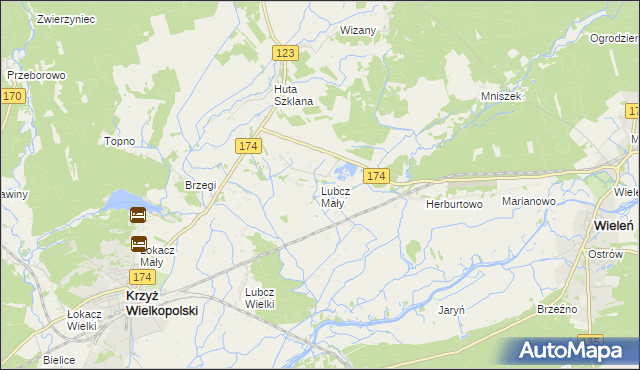 mapa Lubcz Mały, Lubcz Mały na mapie Targeo