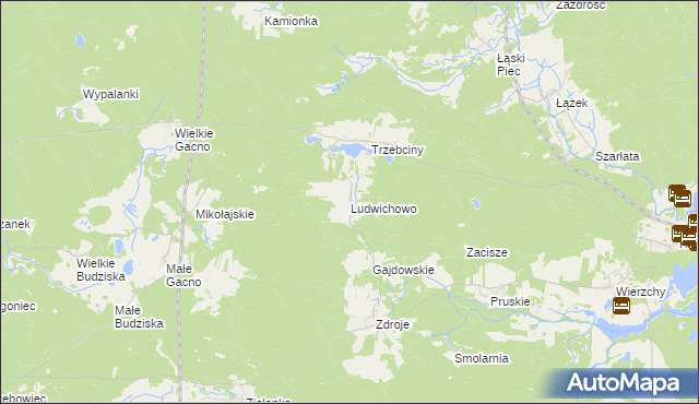 mapa Ludwichowo gmina Cekcyn, Ludwichowo gmina Cekcyn na mapie Targeo