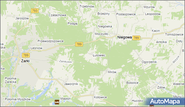 mapa Łutowiec, Łutowiec na mapie Targeo