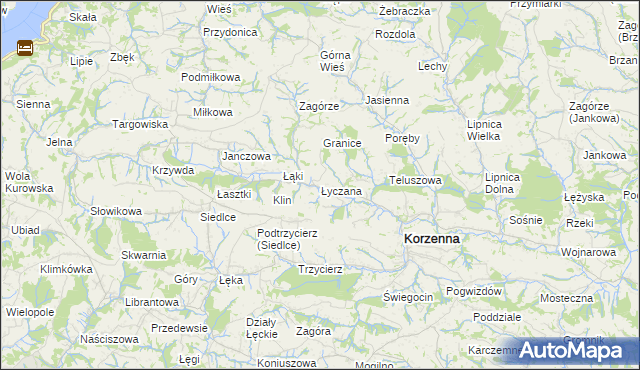 mapa Łyczana, Łyczana na mapie Targeo