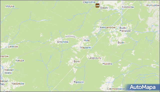 mapa Majdanki, Majdanki na mapie Targeo