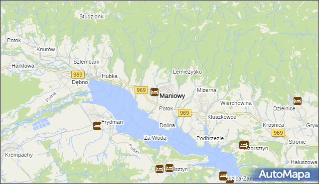 mapa Maniowy, Maniowy na mapie Targeo