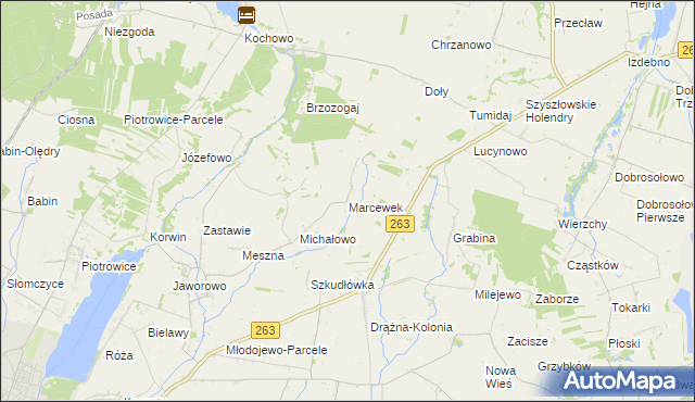 mapa Marcewek, Marcewek na mapie Targeo
