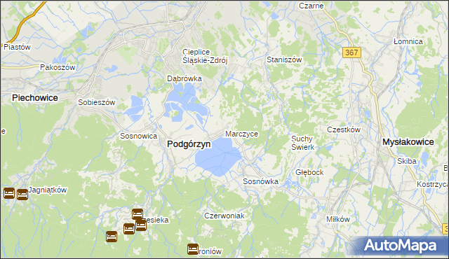 mapa Marczyce, Marczyce na mapie Targeo