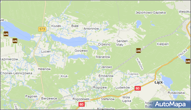 mapa Marianów gmina Gostynin, Marianów gmina Gostynin na mapie Targeo
